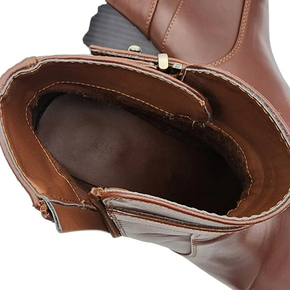 Bass Womens Angie Buckle Ankle Wedge Boots Booties Size 9M Brown - Picture 11 of 12